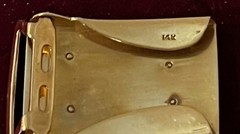 Men&rsquo;s 14K Solid Yellow Gold Belt Buckle, Has Block Monogram, 25.1 grams