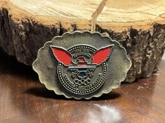 1976 Chevrolet Bicentennial Belt Buckle Chevy Eagle Logo R Roberts USA RARE GMAD