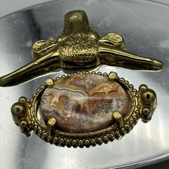 Western Oval Texas Longhorn Sterer Belt Buckle Jasper Agate Stone Unisex