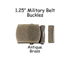 3 Military Belt Buckles and End Tips for 1.25 Inch (32 mm) Canvas Webbing Belts