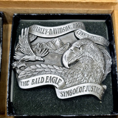 Harley-Davidson 1994 Pewter Commemorative Eagle Buckle Set by Baron