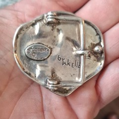 Lorenza Sterling Silver Western Belt Buckle Deer Scene 1.5&Prime;