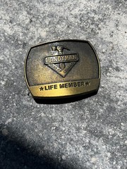 Handyman Club of America Life Member Vintage 1996 Brass Tone Belt Buckle