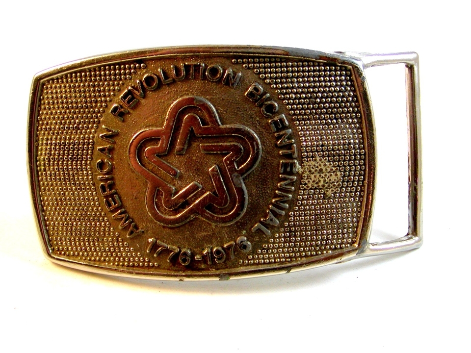 American Revolution Bicentennial Silver Tone Belt Buckle by Lee