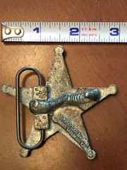 Monster Belt Buckle 2000 Mobtown Chicago Red Blue Silver Tone Star