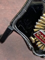 Vtg 1978 Stamped Honda Gold Wing Motorcycle Metal Belt Buckle Black & Gold