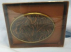 Oden Leaf Pattern USA Made 2 3/4 X 2 inches Belt Buckle in Box
