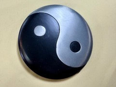 Yin Yang Symbol Chinese Philosophy Duality New Grey & Black Color Belt Buckle