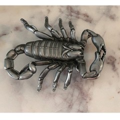 Fun Buckles Vintage Scorpion Belt Buckle Pewter Tone 3D Metal Biker Western 4in