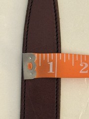 Chacon Unisex Size 30 Red or Brown Leather Sterling Silver Buckle Belt