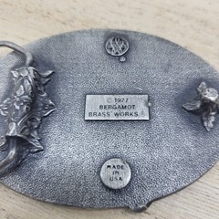 Vintage 1977 3D Jumping Bass Pewter Gray Bergamot X-144 Belt Buckle Heavy
