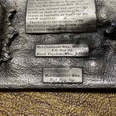Vintage Pewter Mid Continental Railway Museum Wisconsin Engine Train Belt Buckle