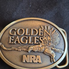 NRA Golden Eagles Men’s Western Oval Metal Belt Buckles Lot of 2, 1.75in