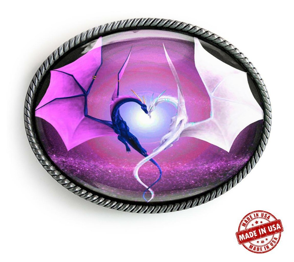 Dragon Wing Heart Fantasy Men Women Handmade Belt Buckle