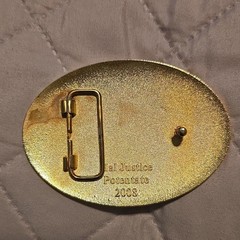 Men&rsquo;s Oval Western Belt Buckle Engraved Floral Silver/Gold 1.5in Justice 2008