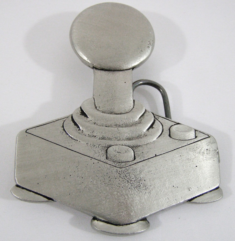 BELT BUCKLES USA Retro Joystick Classic Video Games Controller Gamer Silver NWOT