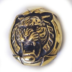 Tiger Angry Head Brass Belt Buckle