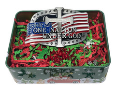 American Flag Belt Buckle Christmas Gift Set USA Patriotic Belt Buckles for Men