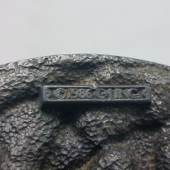 VTG 1986 Pewter & Enamel SQUARE DANCING Western C & J Belt Buckle 3&Prime; x 2 1/4&Prime;