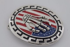 Men / Women Silver Metal Belt Buckle Skull Skeleton Fingers Bones Hand USA Flag