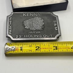 HIT LINE USA PASCHEN KENNY JARVA 22 HOLING OUT Belt Buckle Pewter Tone NEW