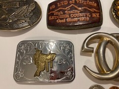 Vintage Lot of 10 Nice Style Belt Buckles, Tractor, Basketball, American, More