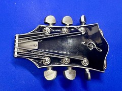 Guitar Head Stack Tuning Keys Black Enamel Cutout Belt Buckle by Jean&rsquo;s Friend