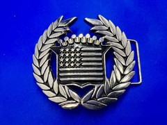 Famous Stars & Stripes Cadillac Crown Logo Olive Branch Silver Color Belt Buckle