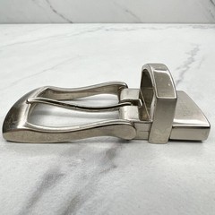 Perry Ellis Reversible Silver Tone Simple Basic Belt Buckle