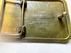 Freedom Is Not Free Brass Belt Buckle Eagle Flag Sponsor 2014 USA – New in pack