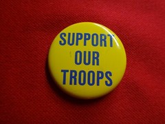 Patriotic SUPPORT OUR TROOPS Metal Pin + USA AMERICA Flag Brass Belt Buckle
