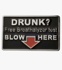 Joke Alcohol Sex Drunk Free breathalyzer test Blow Here belt buckle