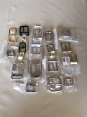 Lot of Belt Buckles Assorted Sizes All Metal Different Finishes (17 total) Craft