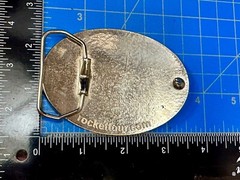 RF RT Company Logo? Vintage Red White & Blue Oval Vintage Belt Buckle
