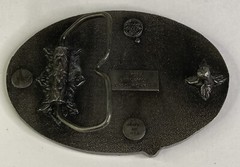 Vintage 1977 “Bass Fish on Fishing Pole” Bergamot Brass Works 3D Belt Buckle