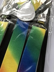 Men Lady Girl Boy retro Rainbow Colorful Multi color Party Brace Suspender belt