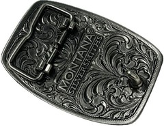 Montana Silversmiths Attitude Tri-Color Horse Rope Edge Western Belt Buckle