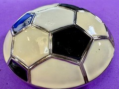 Soccer Foot Ball Large Figural Black & White Ultimate Sport Fan Gift Belt Buckle
