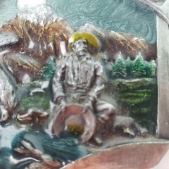 Colorado Siskiyou 1984 Pewter Eestern Belt Buckle H-23 Bald Eagle Gold Mountain