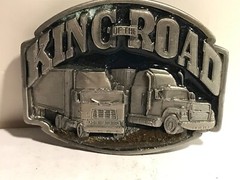 King of the Road Belt Buckle semi truck driver 1992 Siskiyou Buckle Co. USA Made