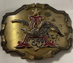 Vintage Anheuser Busch Flying Eagle Logo Belt Buckle Raintree Buckles 1977