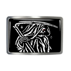Grim Reaper Belt Buckle – Gothic Death Skeleton Handmade Belt Buckle – 427