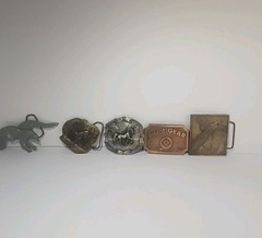 Truckers Belt Buckle Retro Hipster Hunter Cowboy Very Rare Set Of 5