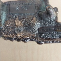 Train Engine Locomotive Belt Buckle Brass Great American Buckle Co Chicago 1981