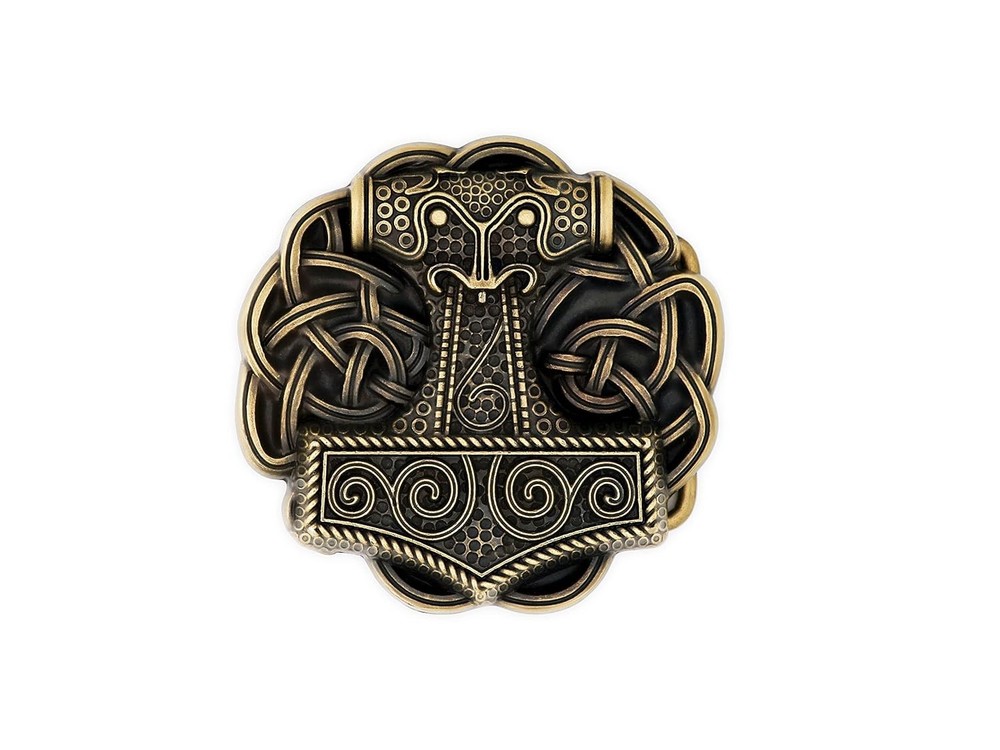 Vintage Thor Hammer Belt Buckle Viking Metal Art Thor Jewelry Viking Antique