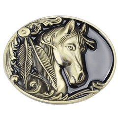Horse Head Belt Buckle Western Cowboy Motorcycle Riding Belt Buckle