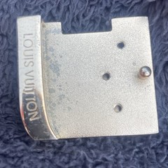 Vtg Louis Vuitton Gold Tone Belt Buckle Iconic LV Engraved Logo Y2K Distressed