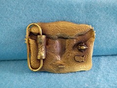 Vintage Golden Eagles NRA Belt Buckle 3D Eagle Rope Edging National Rifle Assoc