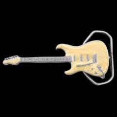 Electric Guitar Bass Amp Musician Rock Band Pearly Belt Buckle