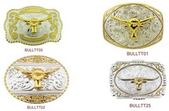 Bull OX Belt Buckle Gold Silver Metal Western Cowboy Rodeo Skull Riding Riders